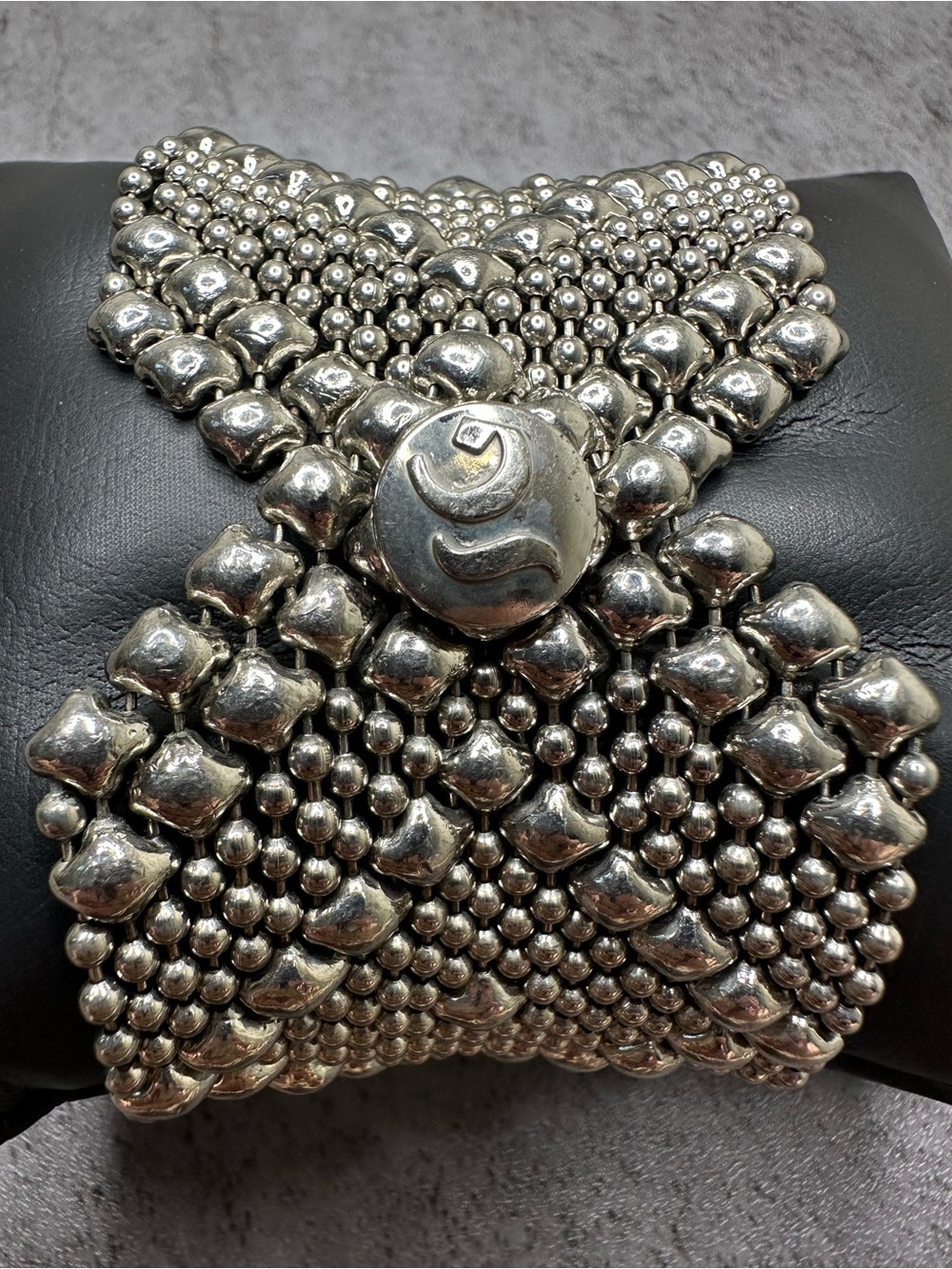Sergio Gutierrez SG Liquid Metal Wide Mesh Cuff Bracelet - Picture 2 of 4